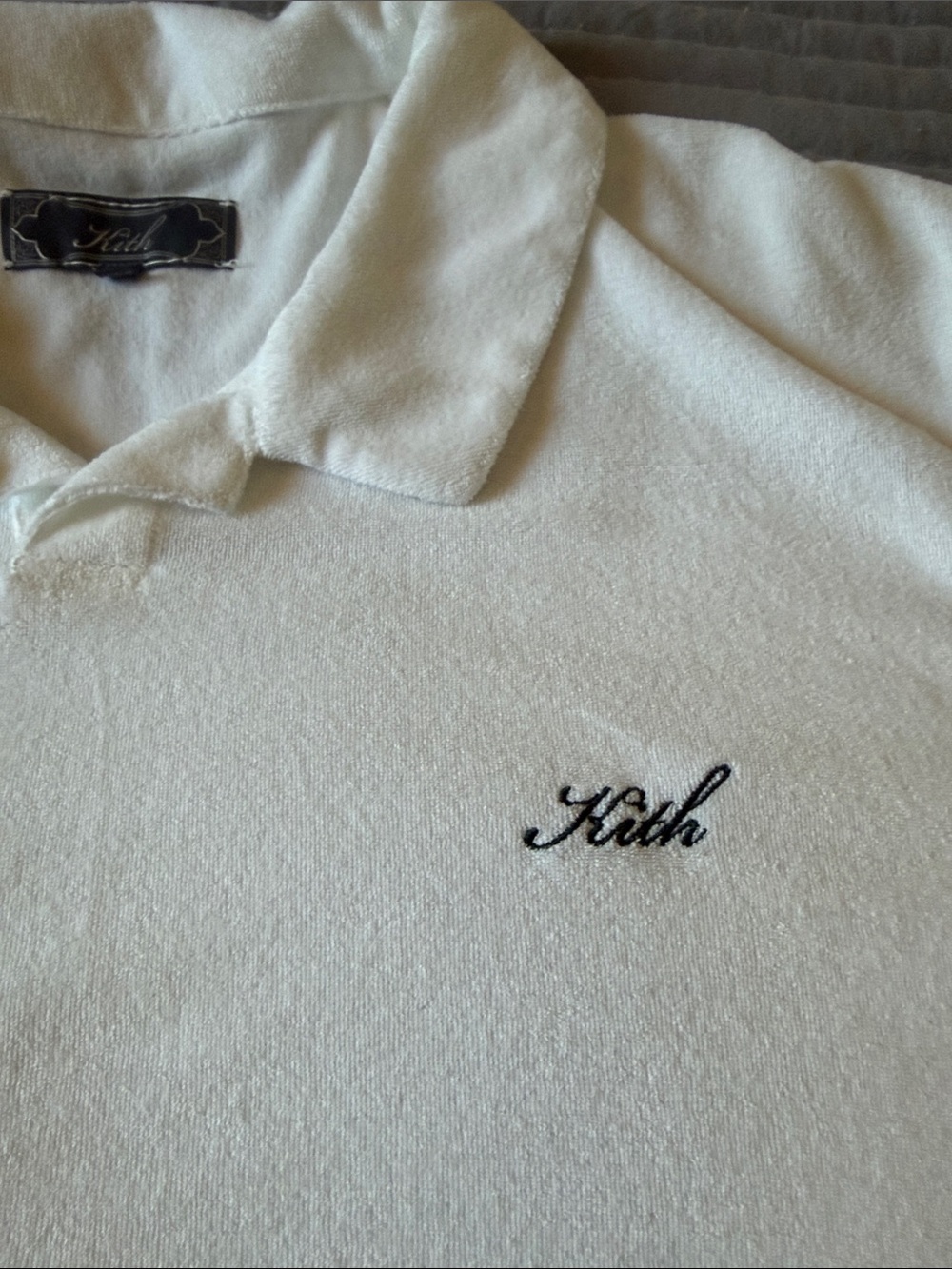 Kith White Terry Polo with Signature Label